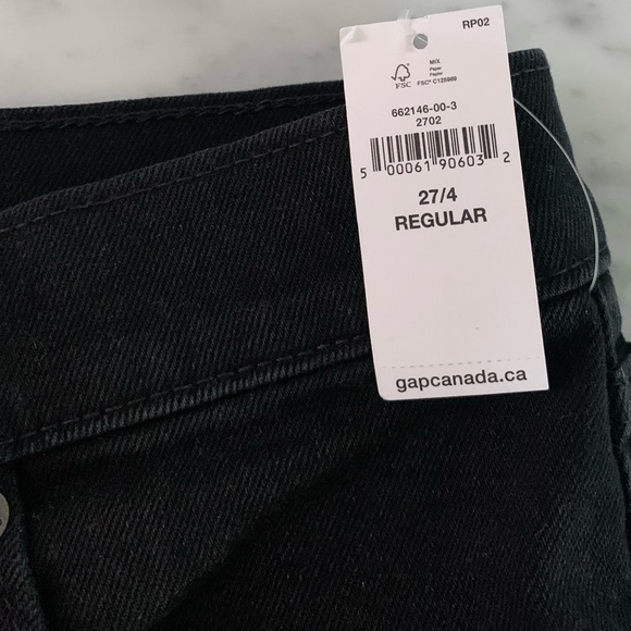 NWT Gap shorts black washed denim size 4/27” - Picture 5 of 10